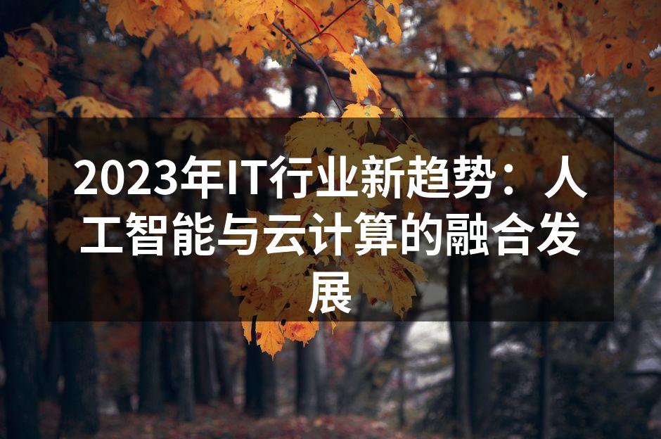 2023年IT行业新趋势：人工智能与云计算的融合发展