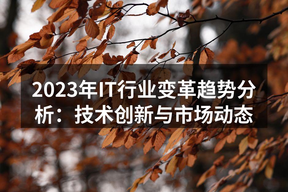 2023年IT行业变革趋势分析：技术创新与市场动态
